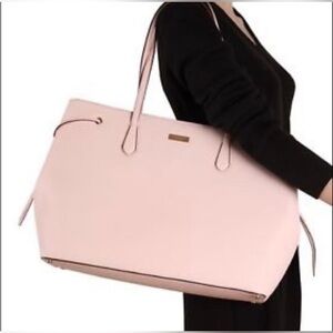 Kate Spade EUC Ari Laurel Way Antilles Bubbles Pale Pink Tote Bag
